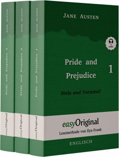 Pride and Prejudice / Stolz und Vorurteil - Teile 1-3 Hardcover (Buch + 3 MP3 Audio-CD) - Lesemethode von Ilya Frank - Zweisprachige Ausgabe Englisch-Deutsch - Austen, Jane