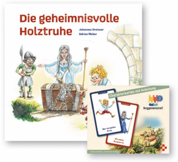 Buch 'Die geheimnisvolle Holztruhe'+ Charakterkarten Buch 'Die geheimnisvolle Holztruhe'+ Charakterkarten