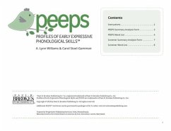 Profiles of Early Expressive Phonological Skills (Peeps) Forms - Williams, A Lynn; Stoel-Gammon, Carol