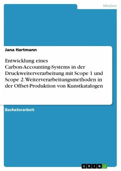 Entwicklung eines Carbon-Accounting-Systems in der Druckweiterverarbeitung mit Scope 1 und Scope 2. Weiterverarbeitungsmethoden in der Offset-Produktion von Kunstkatalogen - Hartmann, Jana