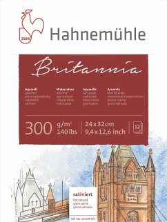 Cover Hahnemühle Aquarellblock 12 Bl. Britannia satiniert 24x32cm 300g