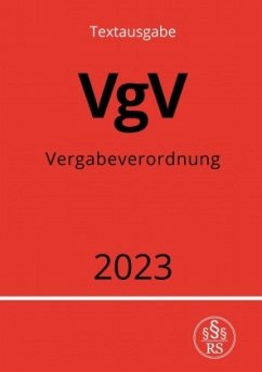 Vergabeverordnung - VgV 2023 - Studier, Ronny