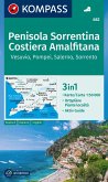 KOMPASS Wanderkarte 682 Penisola Sorrentina, Costiera Amalfitana, Vesuvio, Pompei, Salerno, Sorrento 1:50.000