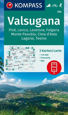 Cover KOMPASS Wanderkarten-Set 656 Valsugana, Pine, Levico, Lavarone, Folgaria, Monte Pasubio, Cima d'Asta, Lagorai, Tesino (3 Karten) 1:25.000