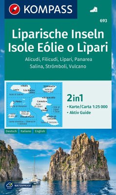 KOMPASS Wanderkarte 693 Liparische Inseln, Isole Eólie o Lìpari, Alicudi, Filicudi, Lìpari, Panarea, Salina, Strómboli, Vulcano 1:25.000