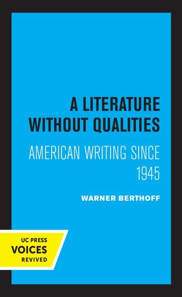 A Literature Without Qualities (eBook, ePUB)