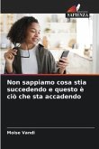 Non sappiamo cosa stia succedendo e questo è ciò che sta accadendo