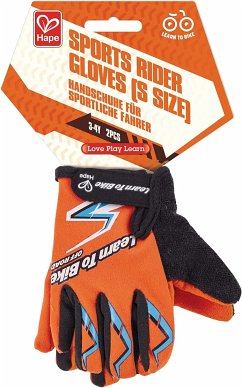 Hape E1096 - Sports Rider Gloves, Cross Racing Handschuhe S, Kinder-Fahrradhandschuhe, Größe S, 3-4 Jahre, Love Play Learn