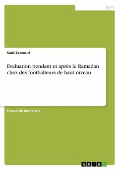 Evaluation pendant et après le Ramadan chez des footballeurs de haut niveau