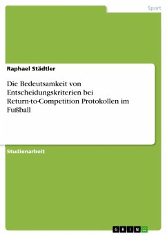 Die Bedeutsamkeit von Entscheidungskriterien bei Return-to-Competition Protokollen im Fußball - Städtler, Raphael