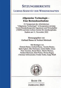 Allgemeine Technologie – Eine Bestandsaufnahme - Banse, Gerhard; Mertzsch, Norbert