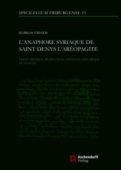 Cover L'anaphore syriaque de saint Denys l'Aréopagite
