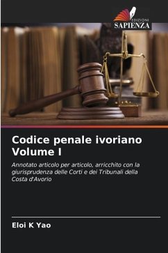 Codice penale ivoriano Volume I - K Yao, Eloi
