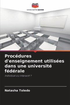 Procédures d'enseignement utilisées dans une université fédérale - Toledo, Natasha