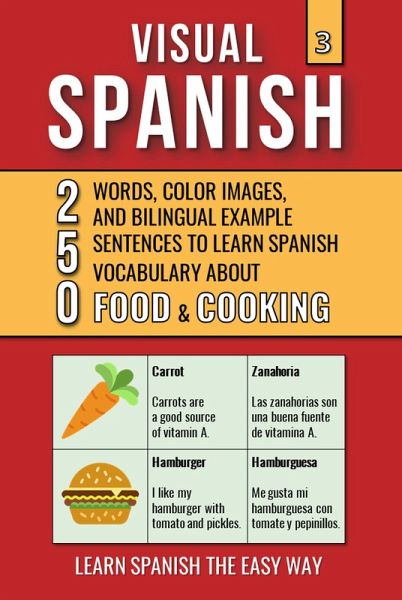 Visual Spanish 3 - Food & Cooking - 250 Words, Images, and Examples Sentences to Learn Spanish Vocabulary (eBook, ePUB) Visual Spanish 3 - Food & Cooking - 250 Words, Images, and Examples Sentences to Learn Spanish Vocabulary (eBook, ePUB)