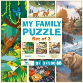 My Family Puzzle - Set of 3 - Jungle, Flowers, Northern Wildlife