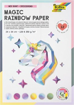 Folia Magic Rainbow 12 Blatt irisierendes Bastelpapier 24 x 34 cm, 120 & 250 g/m²