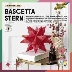 Cover Folia Bascetta-Stern Set, TRANSPARENTPAPIER 115g/m², 15x15cm, 32 Blatt, rot