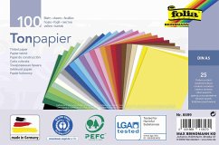 Cover Folia Tonpapier, DIN A5, 100 Blatt in 25 Farben sortiert