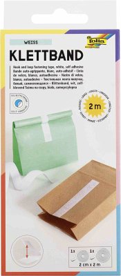 Cover Folia Klettband selbstklebend, 20mmx2m, 1 Band, weiß