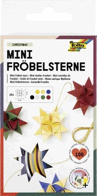 Folia Mini Fröbelsterne CHRISTMAS, 100 Papierstreifen in 1x35cm