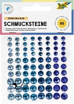 Folia Schmucksteine SPARKLING BLUE, selbstklebend, 80 Stück