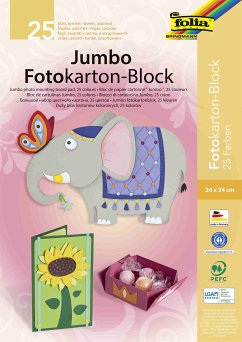 Cover Folia Jumbo-Fotokartonblock, 24x34cm, 25 Blatt, farbig sortiert