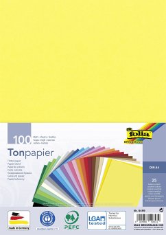 Folia Tonpapier, DIN A4, 100 Blatt in 25 Farben sortiert