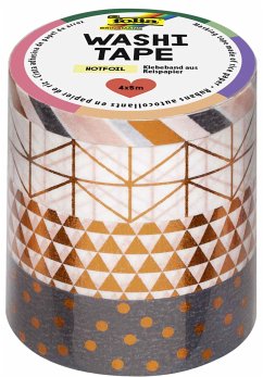 Folia Washi-Tape 4er Set HOTFOIL KUPFER, 3x 15mmx5m + 1x 5mmx5m