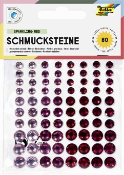 Folia Schmucksteine SPARKLING RED, selbstklebend, 80 Stück