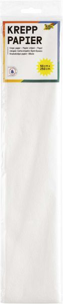 Folia Krepppapier-Lagen, 50cmx2,5m, 10 Lagen, weiß