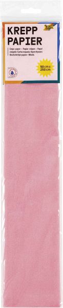Folia Krepppapier-Lagen, 50cmx2,5m, 10 Lagen, hellrosa Folia Krepppapier-Lagen, 50cmx2,5m, 10 Lagen, hellrosa