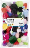 Folia Pompons MIX BUNT, 100 Stück, Größen & farbig sortiert