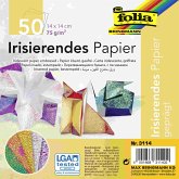 Folia Irisierendes Papier 75g/m², 14x14cm, 50 Blatt, 2 Prägungen farbig sortiert