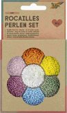 Folia Rocailles-Perlen-Set BUNT, ~90g Perlen, 3x1m Nylonfaden, 3 Verschlüsse