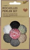 Folia Rocailles-Perlen-Set SILBER, ~90g Perlen, 3x1m Nylonfaden, 3 Verschlüsse