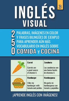 Inglés Visual 3 - Comida y Cocina - 250 palabras, 250 imágenes y 250 frases de ejemplo - Aprende Inglés Fácil con Imágenes (eBook, ePUB) - Lang, Mike