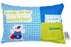 Geschenk-Kissen mit Karte, Glückshelden, Sei mutig, wild, wunderbar