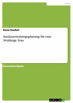Cover Ausdauertrainingsplanung für eine 30-jährige Frau (eBook, PDF)