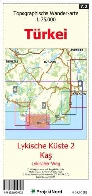 Lykische Küste 2 - Kas - Lykischer Weg - Topographische Wanderkarte 1:75.000 Türkei (Blatt 7.2) - Mollenhauer, Jens Uwe