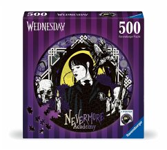 Image of Ravensburger Puzzle 17573 - Nevermore Academy - 500 Teile Wednesday Rundpuzzle für Erwachsene und Kinder ab 14 Jahren
