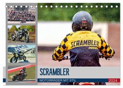 Scrambler Motorräder mit Stil (Tischkalender 2024 DIN A5 quer), CALVENDO Monatskalender - Franko, Peter