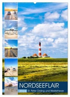 NORDSEEFLAIR - St. Peter Ording und Westerhever (Wandkalender 2024 DIN A2 hoch), CALVENDO Monatskalender