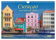 Curaçao - bunte Insel in der Karibik (Wandkalender 2024 DIN A4 quer), CALVENDO Monatskalender