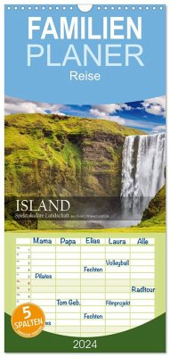 Familienplaner 2024 - Island - Spektakuläre Landschaft aus Feuer, Wasser und Eis mit 5 Spalten (Wandkalender, 21 x 45 cm) CALVENDO