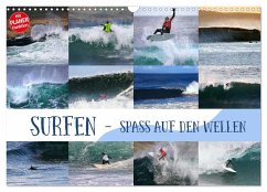 Surfen - Spaß auf den Wellen (Wandkalender 2024 DIN A3 quer), CALVENDO Monatskalender - Cross, Martina