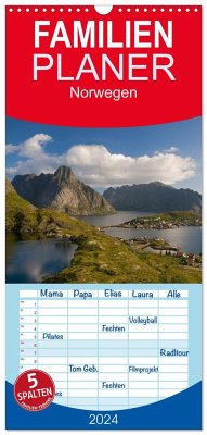 Familienplaner 2024 - Norwegen mit 5 Spalten (Wandkalender, 21 x 45 cm) CALVENDO
