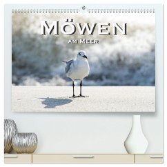 Möwen am Meer (hochwertiger Premium Wandkalender 2024 DIN A2 quer), Kunstdruck in Hochglanz