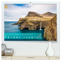 Traumlandschaft im Nordatlantik. Färöer Inseln (hochwertiger Premium Wandkalender 2024 DIN A2 quer), Kunstdruck in Hochglanz