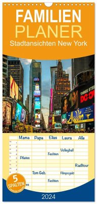 Familienplaner 2024 - Stadtansichten New York mit 5 Spalten (Wandkalender, 21 x 45 cm) CALVENDO